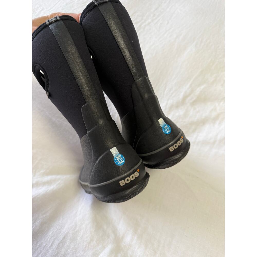 Bogs | Unisex Youth SZ 1 | Original Pull On Black Neoprene Rain Snow Play Boots - Picture 4 of 11